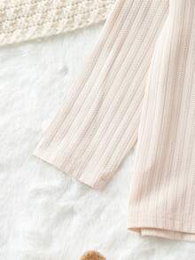 Bebé niña 3 piezas tejido de canalé Camiseta & 3 piezas Leggings - Rosa Pálido - Ver 4