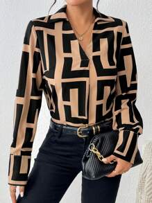 Chiquease In Địa lý Áo sơ mi - Màu Khaki - Xem 4