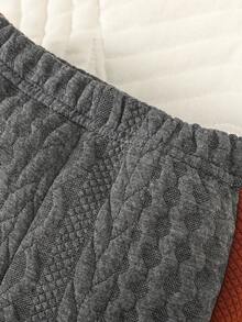 Baby Boy Two Tone Sweatshirt & Contrast Side Seam Sweatpants - Redwood - View 5