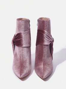 SheIn Belle 女式時尚靴子 - 珊瑚粉 - 查看 4