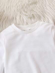 女嬰兔子和字母圖案運動衫 - 白色 - 查看 4