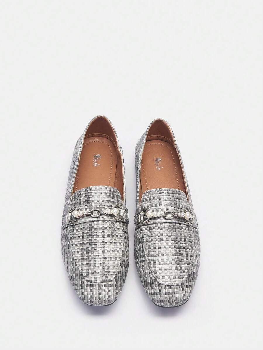 SheIn BIZ Flat Shoes For Women - Light Grey - View 1