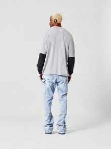 SUMWON Áo thun tay dài hai lớp - Xám - Xem 5