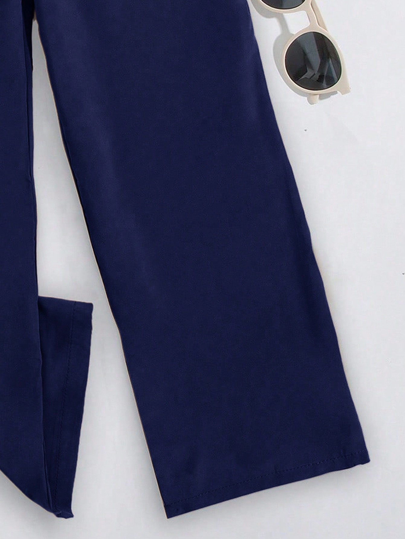 SHEIN بنطلون أزرق داكن مستقيم للفتاة المراهقة الجد...