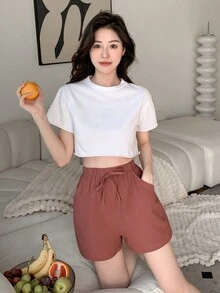 DAZY Women's Drawstring Sleepwear Bottoms - Redwood - View 5