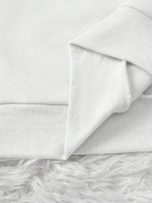 INAWLY 標語圖案落肩袖運動衫 - 白色 - 查看 4