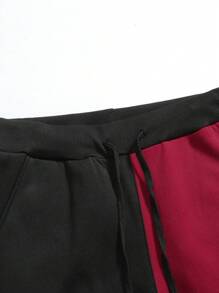 Manfinity LEGND 男士卡通字母图案双色抽绳腰运动裤，街头潮流运动裤，男士图案运动裤，狂欢必备 - 彩色 - 查看 3