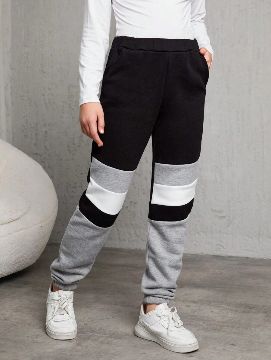 RueChic Teenage Girls' Color Block Tracksuit Pants - Multicolor - View 1