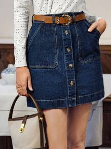 SHEIN Frenchy 女裝休閒牛仔裙