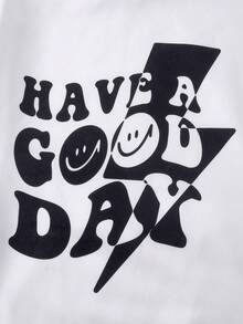 SHEIN Unity Của phụ nữ In Áo nỉ có mũ - trắng - Xem 7