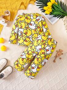 Đứa bé trai Đồ họa Hoạt hình Áo thun & quần - Màu vàng - Xem 2