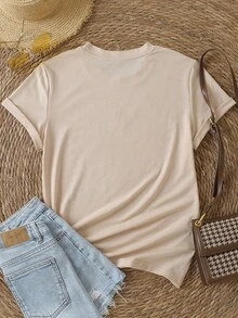 SHEIN EZwear 女性聖誕圖案T恤