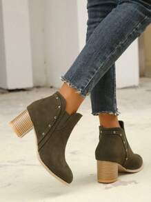 女性時尚靴子 - 軍綠色 - 查看 2