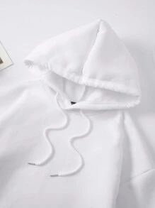 SHEIN Unity Của phụ nữ In Áo nỉ có mũ - trắng - Xem 6