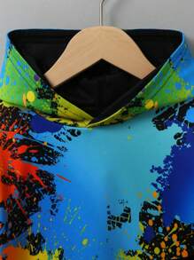 SHEIN Young Boy Splash Ink Print Sweatshirt - Black - View 3