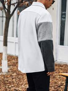 Manfinity Homme Nam Plus Khối màu Nút phía trước Áo khoác - Nhiều màu - Xem 2