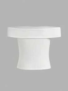 SHEIN Girlism 十幾歲女孩復古簡約街頭時尚針織露肩上衣2件套裝