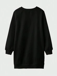 Maweii Hơn In Gấu Thả vai Đầm - màu đen - Xem 2