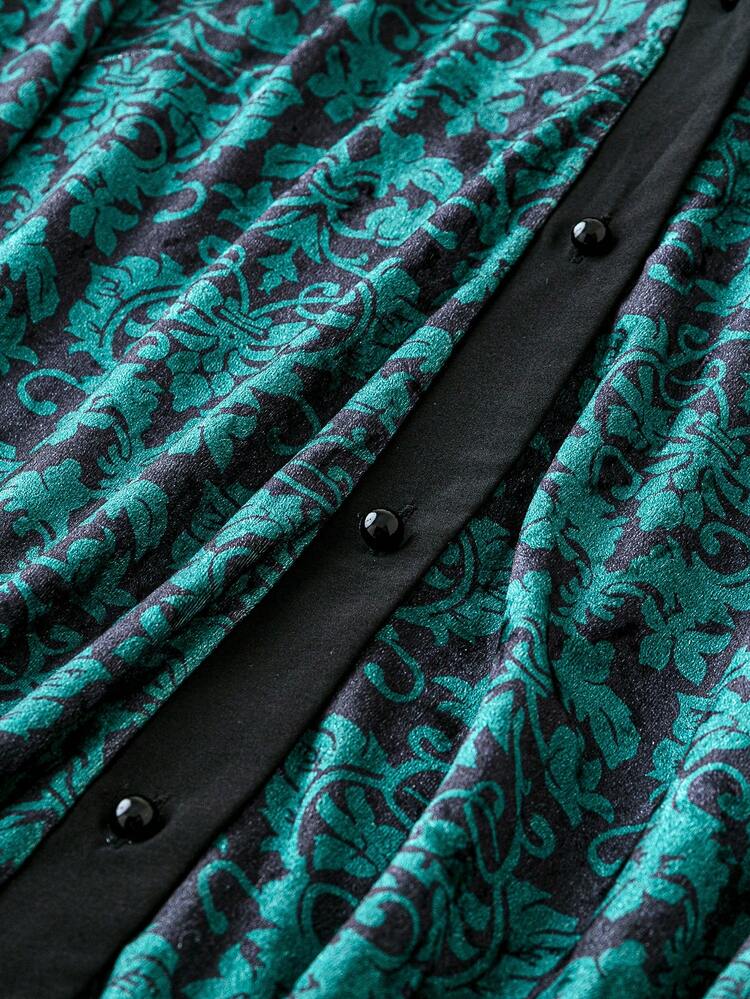 Women's Plus Size Full Floral Print Shirt