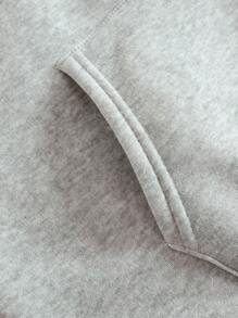 Men's Butterfly And Sentence Printed Hoodie With Thermal Lined - Grey - View 5