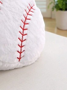ROMWE Almohada Decorativa De Pelota De Béisbol De Felpa - Rojo y blanco - Ver 2