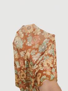 SHEIN MOD Kích thước lớn Của phụ nữ Hoa In Tay áo chuông Áo - Nhiều màu - Xem 5