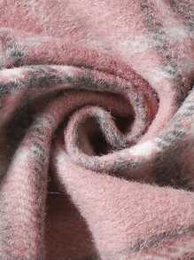 女嬰羊絨領口格紋洋裝