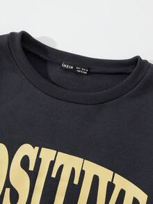 SHEIN Unity Women's Black Printed Thermal Sweatshirt - Dark Grey - View 5