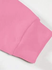 Manfinity Homme Men Floral Print Pocket Thermal Drawstring Hoodie, Going Out, Casual, Graphic, Boyfriend Gift, Sweat Shirt, For Fall Winter, Long Sleeve Top - Pink - View 6