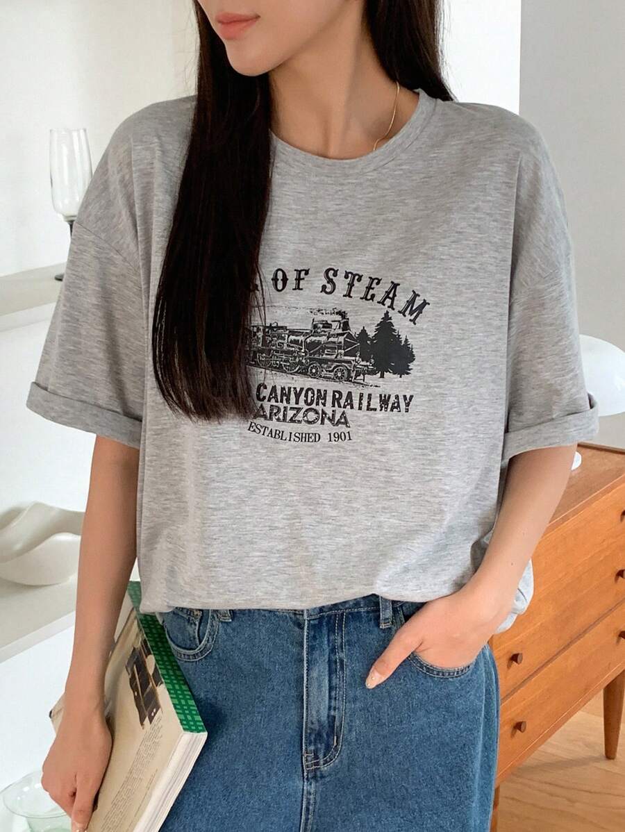 DAZY 女性t恤 - 灰色 - 查看 1