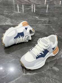 女性舒服的和多用途時尚學生鞋帶顏色積木設計 - 藍色 - 查看 5