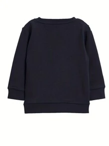 Young Boy Christmas Print Thermal Lined Sweatshirt - Royal Blue - View 2