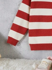 SHEIN Young Girl Colorblock Contrast Collar Button Front Cardigan - Multicolor - View 3