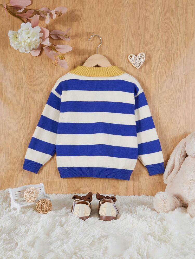 Young Girl Colorblock Button Front Cardigan