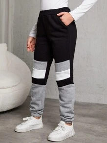 RueChic Teenage Girls' Color Block Tracksuit Pants - Multicolor - View 3