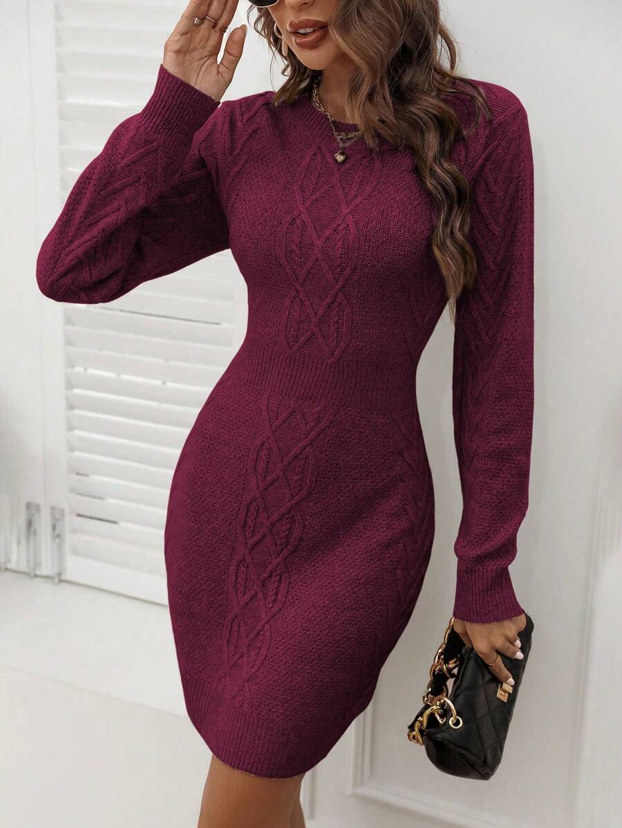 SHEIN Clasi 純色針織毛衣連身裙