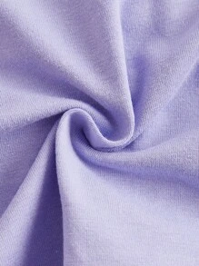 SHEIN ICON Ren Vá lại Tim Pha lê Khóa Đồ trang trí Áo thun - Màu tím - Xem 3