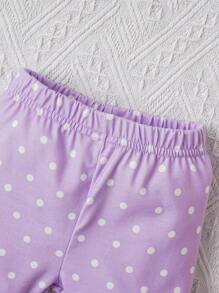 SHEIN 2 Miếng Em bé Cô gái Giải trí Thoải mái Dễ thương Món ăn Mẫu In Đối với Mặc hàng ngày at Nhà - Nhiều màu - Xem 6