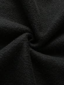 SHEIN EZwear 大尺寸卡通字母印花圓領運動衫 - 黑色 - 查看 6