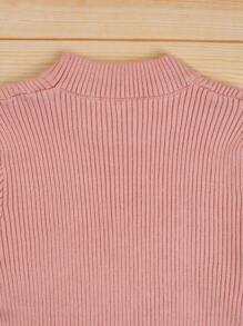 Boys' Sweater With Bear Embroidery - Pink - View 4
