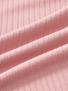 SHEIN MOD 粉色不对称领口紧身连衣裙 - 藕粉色 - 查看 4