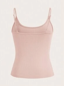 Tseoso Solid Cami Top - Coral Pink - View 2