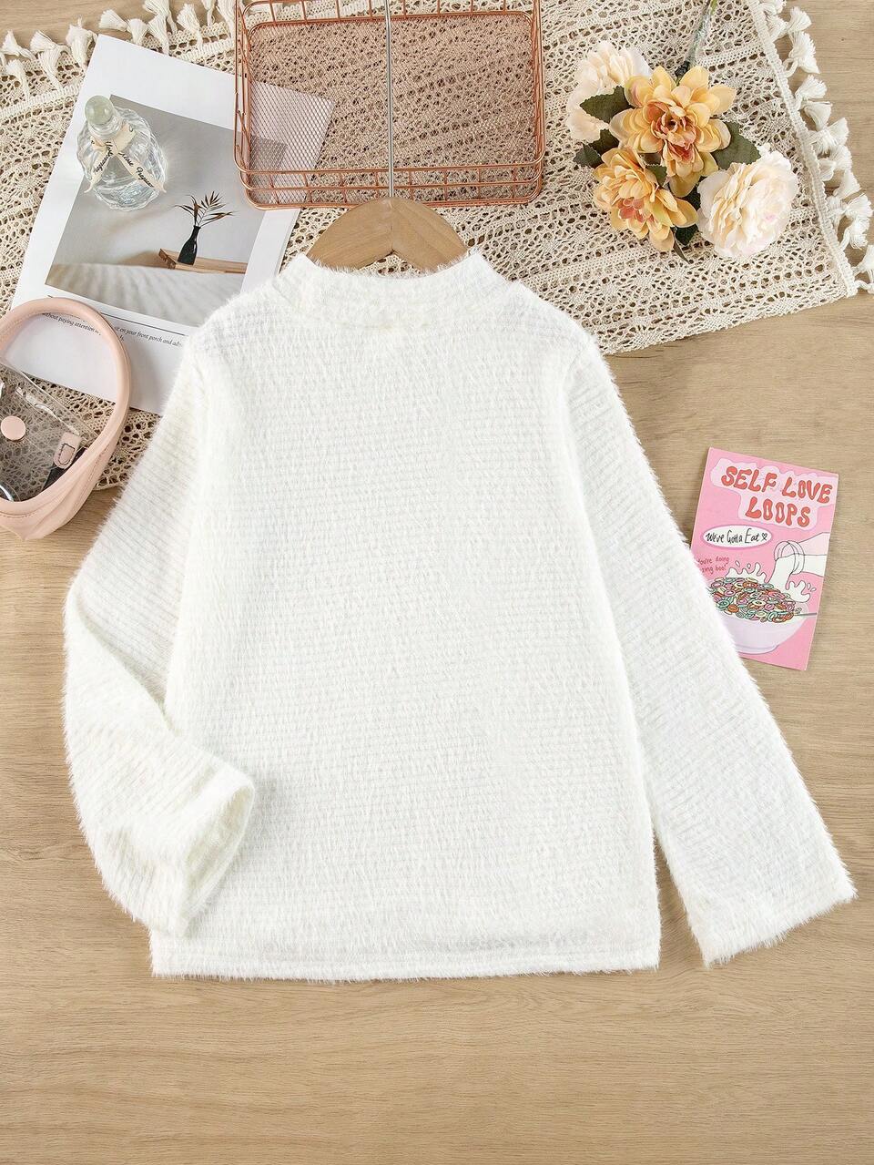 Tween Girl Solid Mock Neck Tee