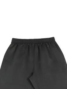 Manfinity EMRG 男士工裝褲,下擺紐帶細節,抽繩腰部 - 黑色 - 查看 4