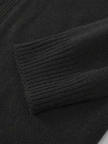 男士纯色开衫（不含 T 恤） - 黑色 - 查看 4