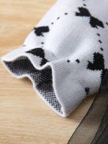 Infant Baby Girls' Sweater Dress With Bow Design - Black - View 4