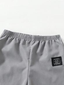 Baby Boy 3pcs Letter Patched Detail Sweatpants - Multicolor - View 6