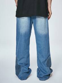 ROMWE MEN Street Life Men's Distressed Pocket Jeans - Blue - View 6