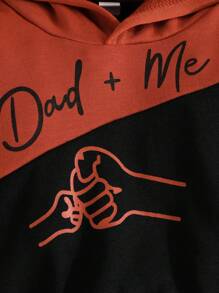 新款春秋幼童男孩時尚休閒運動風格連帽長袖套裝，帶有字母印花和色塊設計，熱門款 - 彩色 - 查看 8