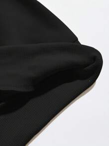 SHEIN EZwear 蘑菇圖案運動衫 - 黑色 - 查看 8